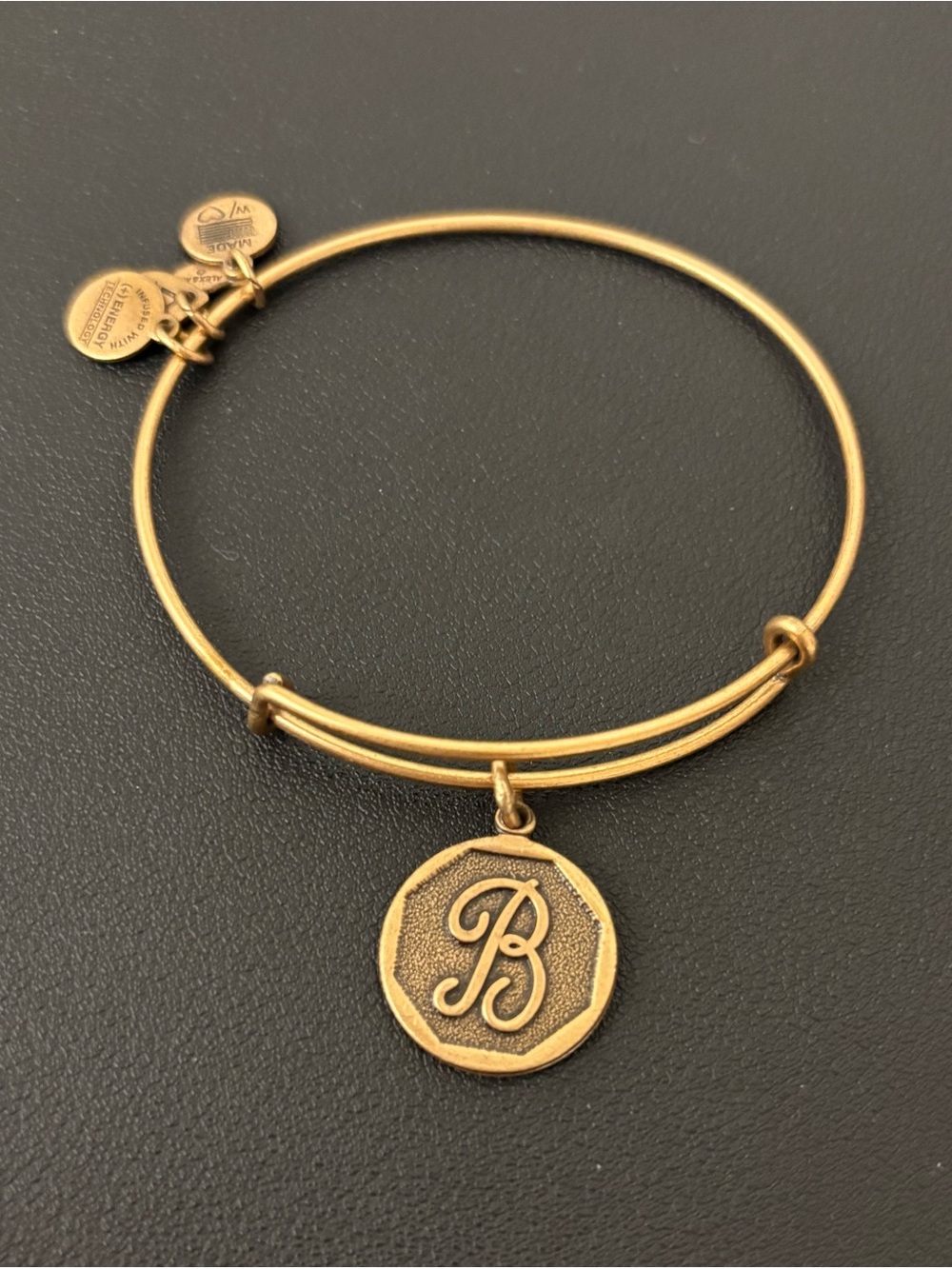 Alex and Ani Gold Initial 'B' Bangle Bracelet